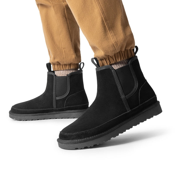 Bruno Marc Men's Non Slip Suede Chelsea Boots