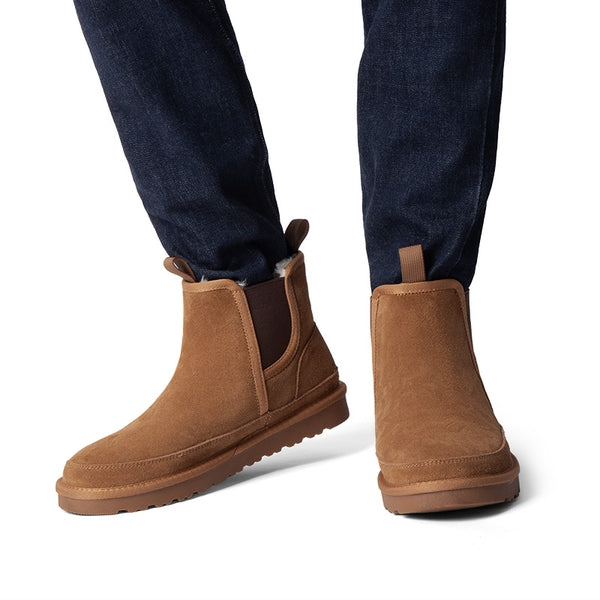 Bruno Marc Men's Non Slip Suede Chelsea Boots