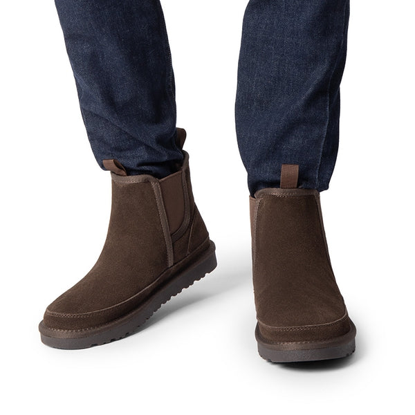 Bruno Marc Men's Non Slip Suede Chelsea Boots