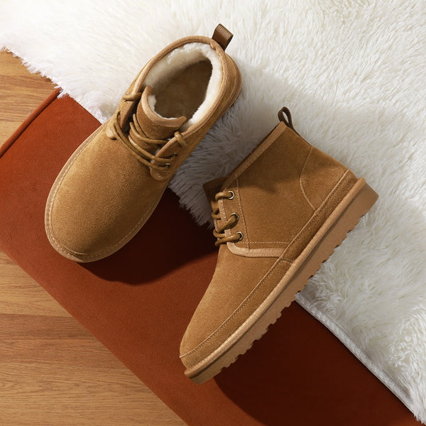 Bruno Marc Men's Suede Fur Snow Boots