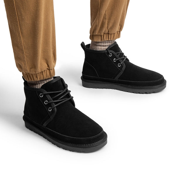 Bruno Marc Men's Suede Fur Snow Boots