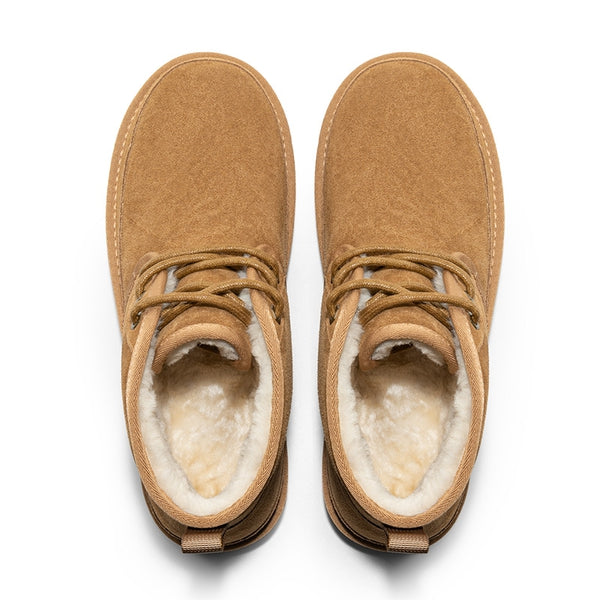 Bruno Marc Men's Suede Fur Snow Boots