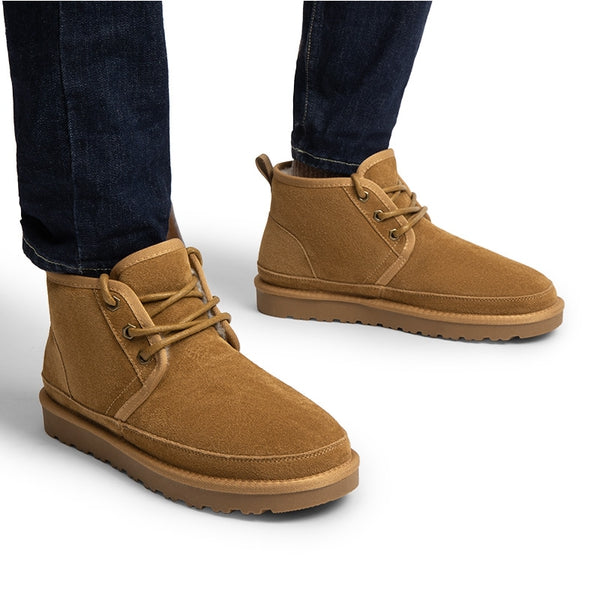 Bruno Marc Men's Suede Fur Snow Boots