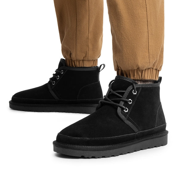 Bruno Marc Men's Suede Fur Snow Boots