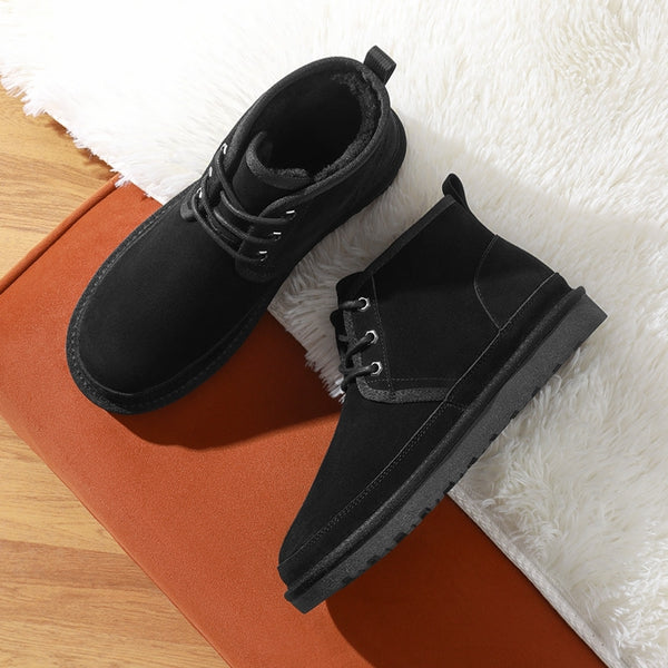 Bruno Marc Men's Suede Fur Snow Boots