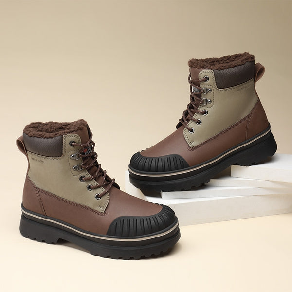 Bruno Marc Men's Lace-Up Protective Toe Winter Boots