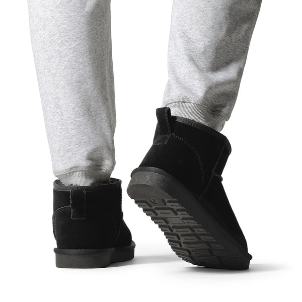 Bruno Marc Men’s Suede Faux Fur Winter Boots