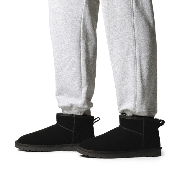 Bruno Marc Men’s Suede Faux Fur Winter Boots