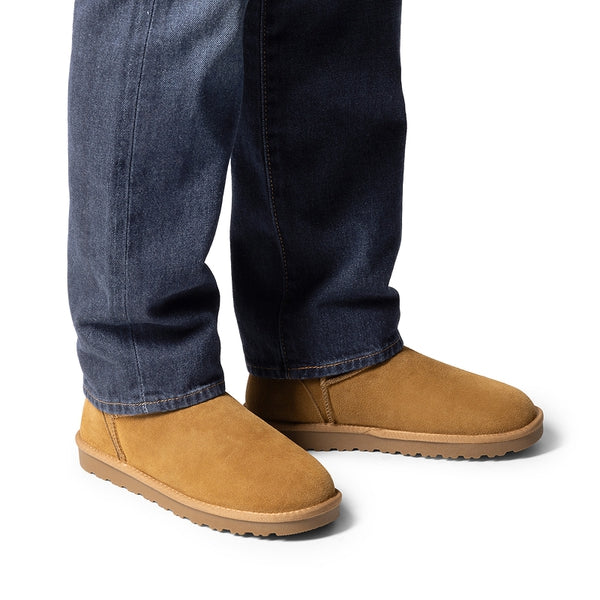 Bruno Marc Men’s Suede Faux Fur Winter Boots