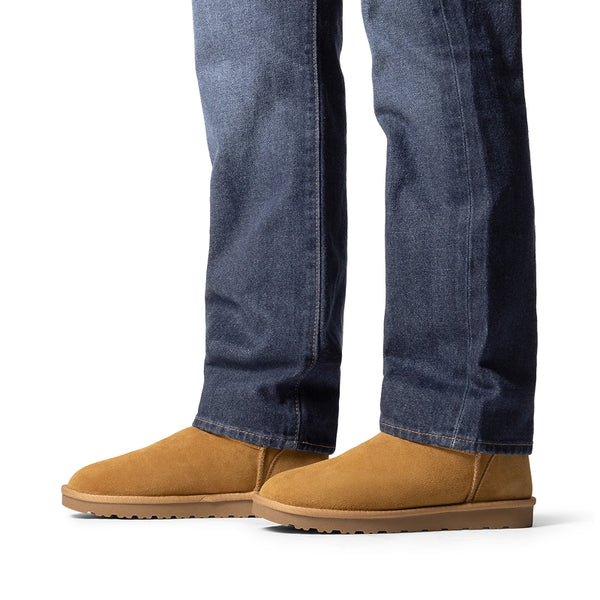 Bruno Marc Men’s Suede Faux Fur Winter Boots