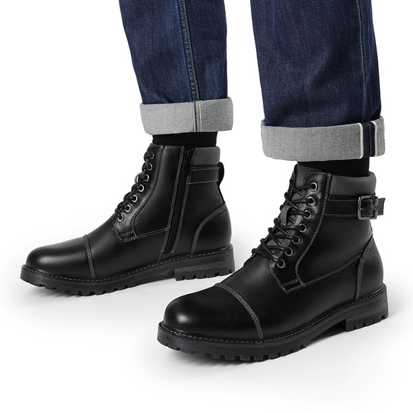 Bruno Marc Men's Motorcycle-Styled Oxford Boots