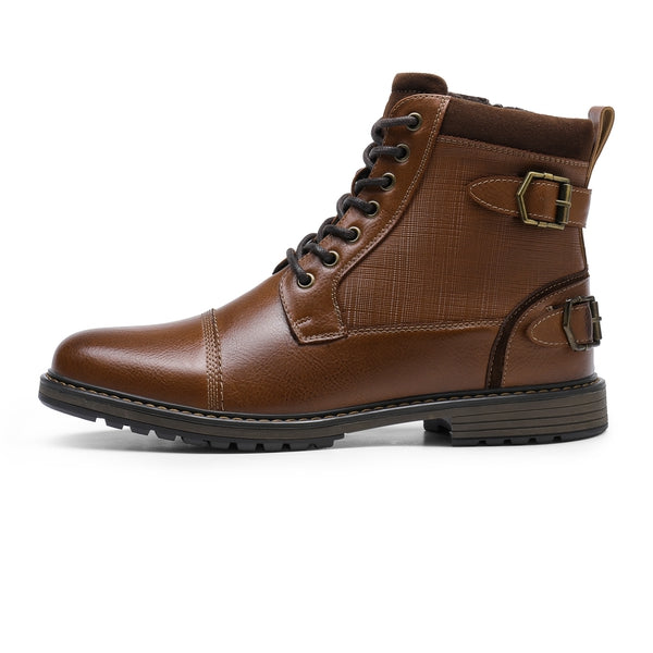 Bruno Marc Men's Fur-Lined Oxford Dress Boots