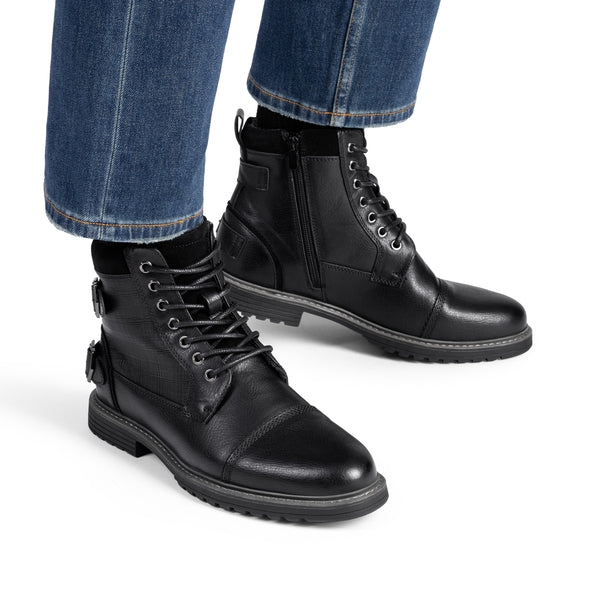 Bruno Marc Men's Fur-Lined Oxford Dress Boots