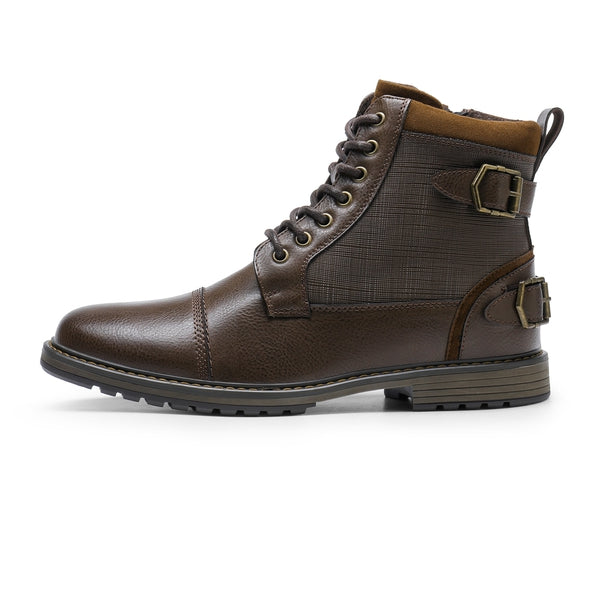 Bruno Marc Men's Fur-Lined Oxford Dress Boots