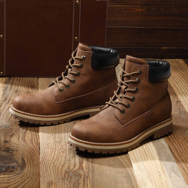 Bruno Marc Men's Slip-Resistant Lace-Up Boots