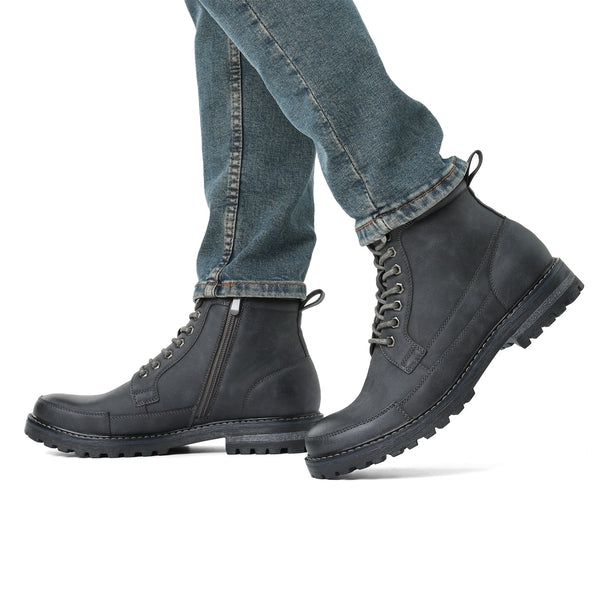 Bruno Marc Men's Durable Motorcycles Lace-Up Combat Boots