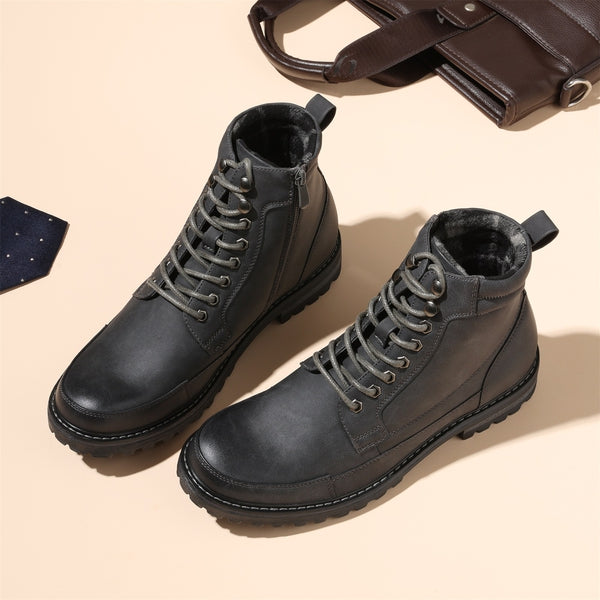 Bruno Marc Men's Durable Motorcycles Lace-Up Combat Boots