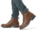 Bruno Marc Men's Durable Motorcycles Lace-Up Combat Boots