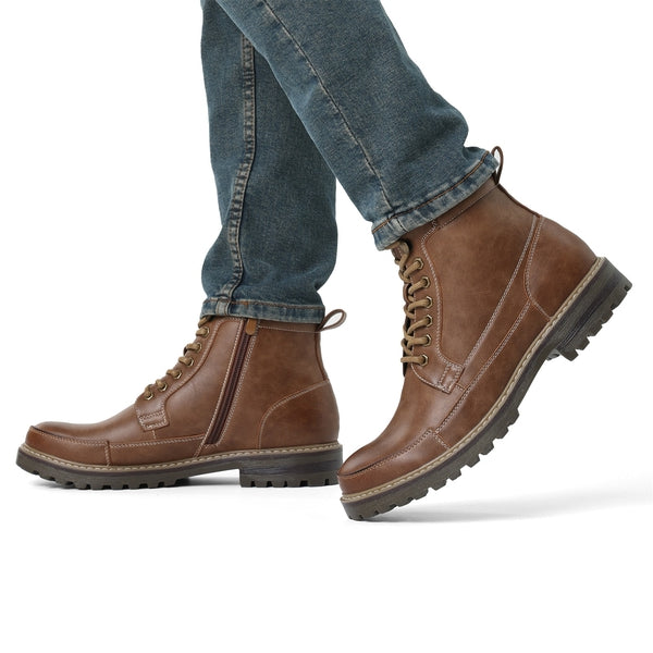 Bruno Marc Men's Durable Motorcycles Lace-Up Combat Boots