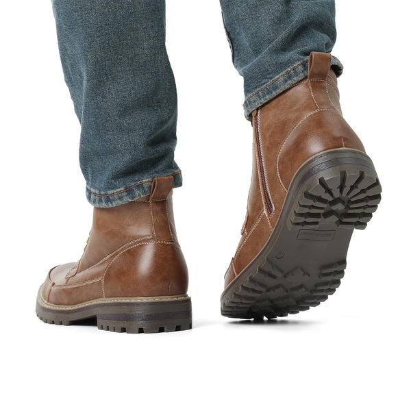 Bruno Marc Men's Durable Motorcycles Lace-Up Combat Boots