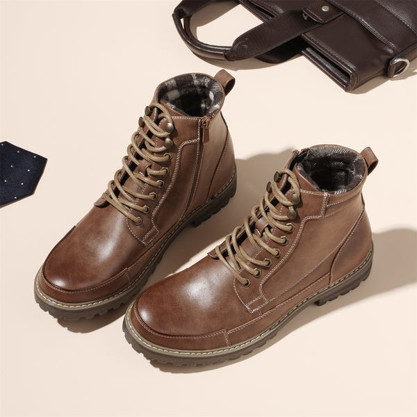 Bruno Marc Men's Durable Motorcycles Lace-Up Combat Boots