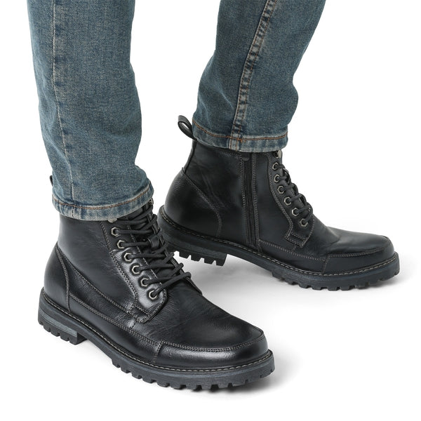 Bruno Marc Men's Durable Motorcycles Lace-Up Combat Boots