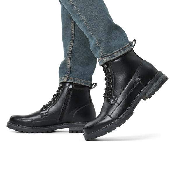 Bruno Marc Men's Durable Motorcycles Lace-Up Combat Boots