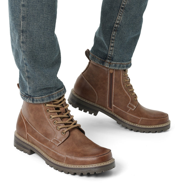 Bruno Marc Men's Durable Motorcycles Lace-Up Combat Boots