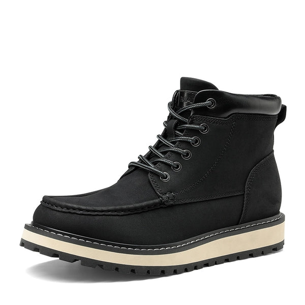 Bruno Marc Men's Moc Toe Leather Fashion Boots
