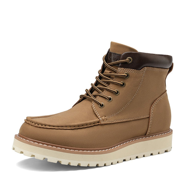 Bruno Marc Men's Moc Toe Leather Fashion Boots