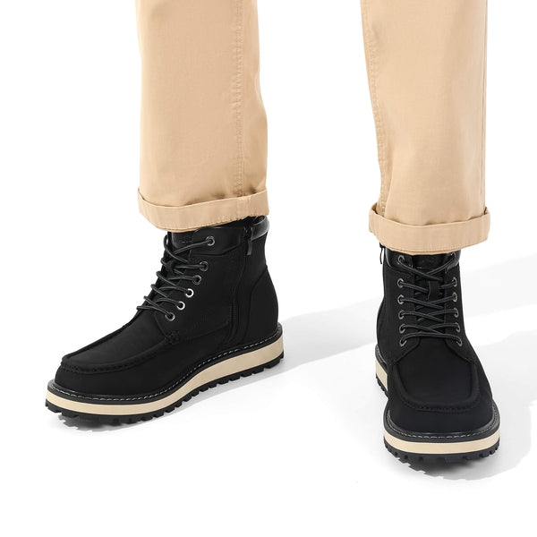 Bruno Marc Men's Moc Toe Leather Fashion Boots