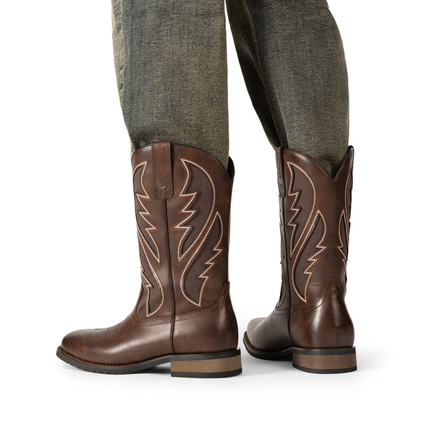 Bruno Marc Men’s Embroidered Western Cowboy Boots