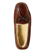 Men'S L.L.Bean Leather Double-Sole Slippers, Shearling-Lined