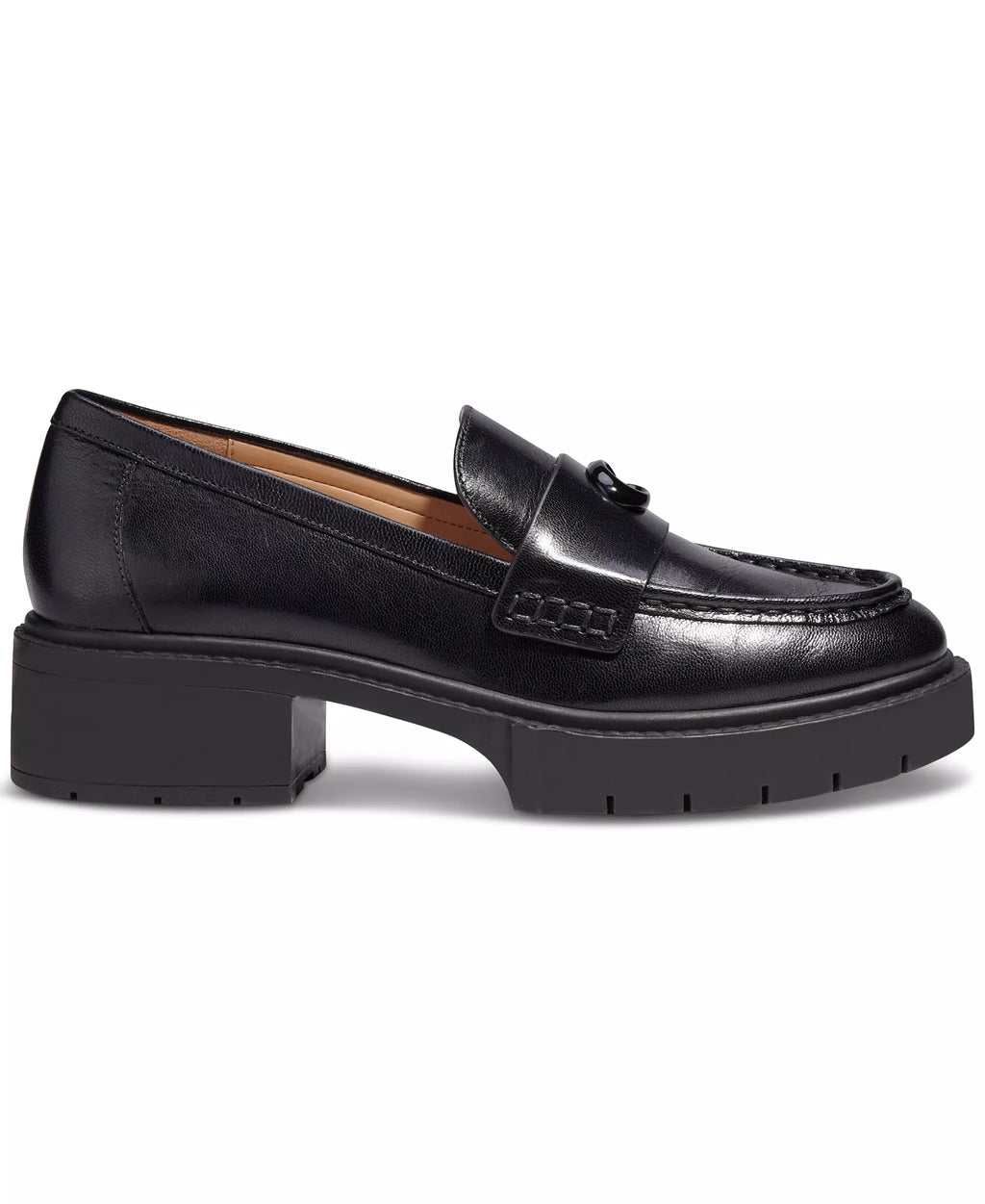 Coach Women's Leah Platform Leather Lug Sole Loafers