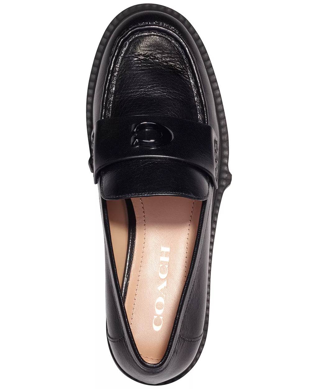 Coach Women's Leah Platform Leather Lug Sole Loafers