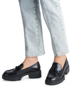 Coach Women's Leah Platform Leather Lug Sole Loafers