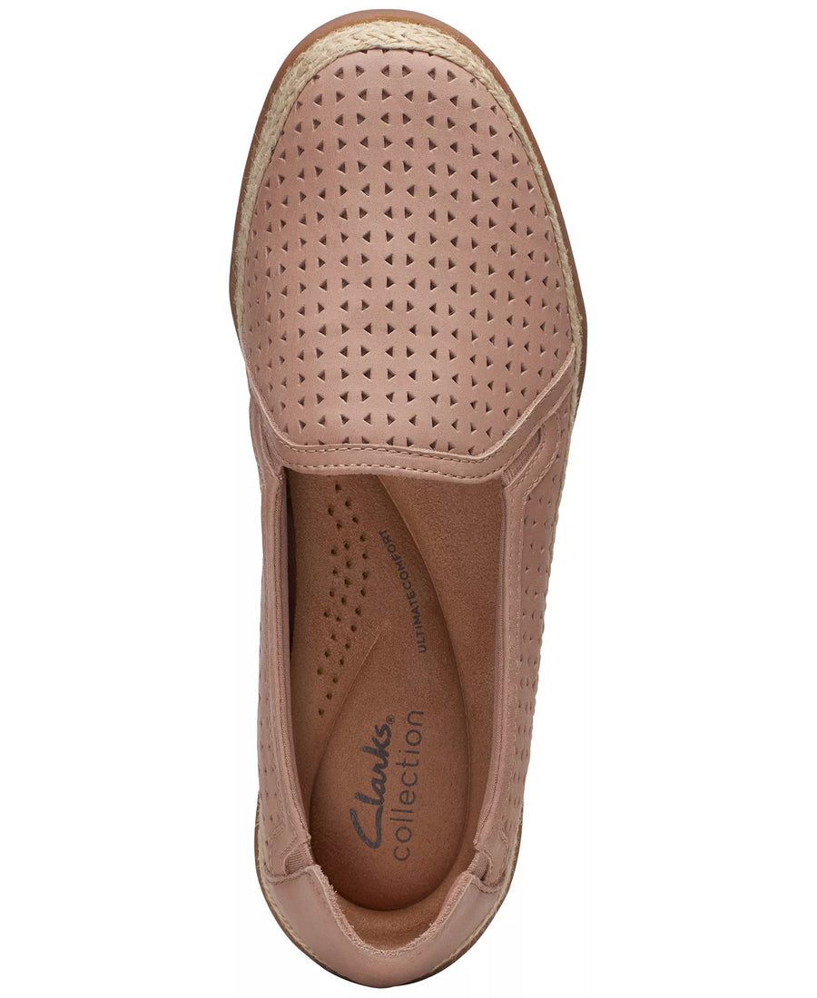 Clarks Slip-On Espadrille Leather Flats