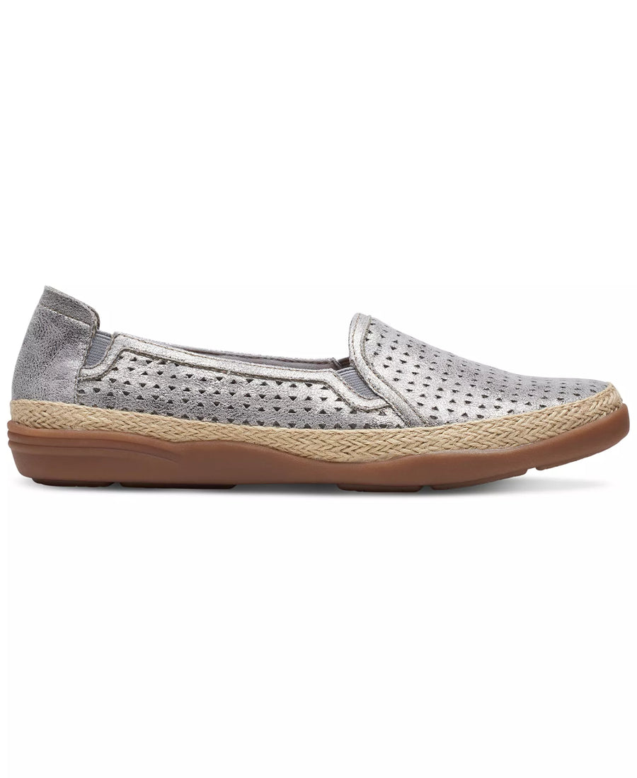 Clarks Slip-On Espadrille Leather Flats