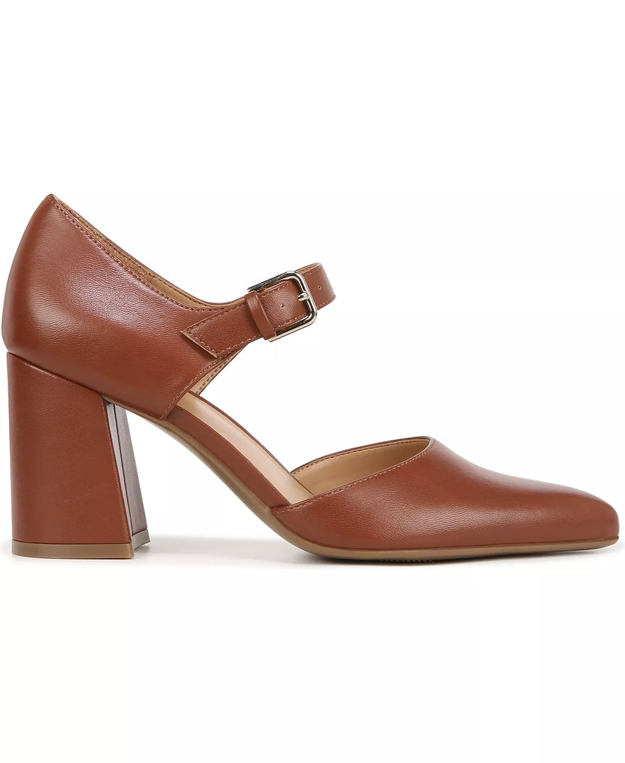 Naturalizer Women's Pixie Mary Jane Pointed Toe Block Heel Pumps