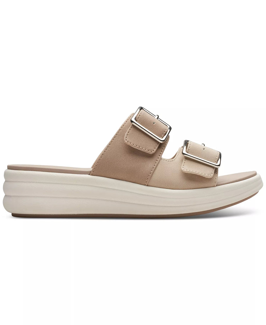 Clarks Women's Drift Buckle Slip-On Slide Wedge Sandals