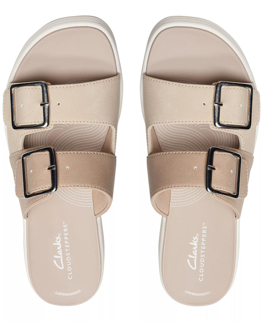 Clarks Women's Drift Buckle Slip-On Slide Wedge Sandals