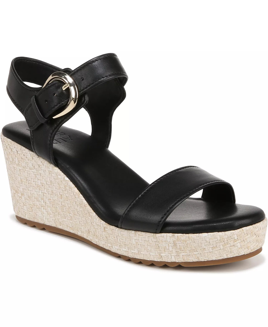 Naturalizer Women's Stella Open Round Toe Buckle Wedge Sandals