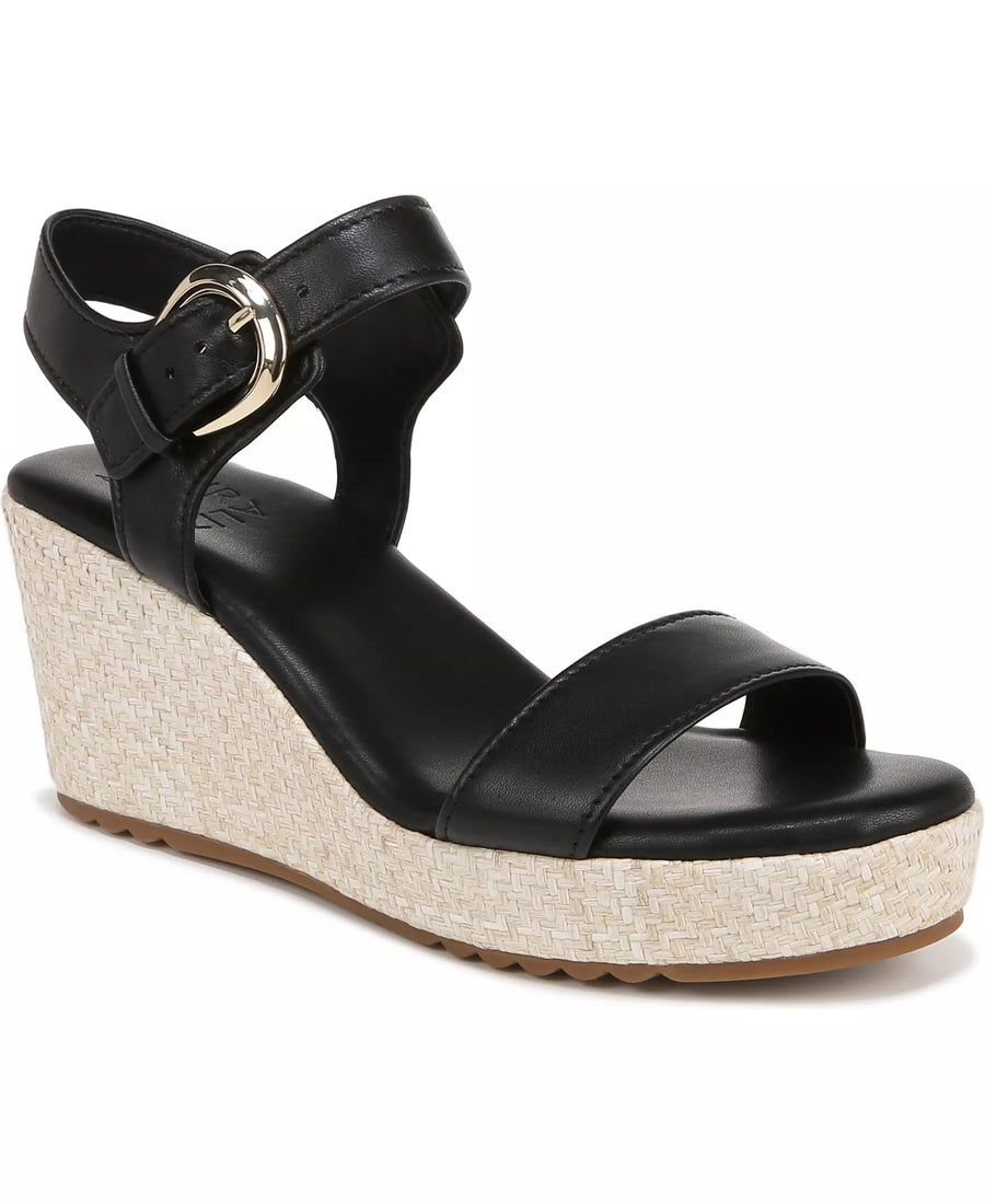 Naturalizer Women's Stella Open Round Toe Buckle Wedge Sandals
