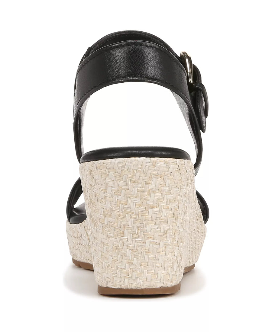 Naturalizer Women's Stella Open Round Toe Buckle Wedge Sandals