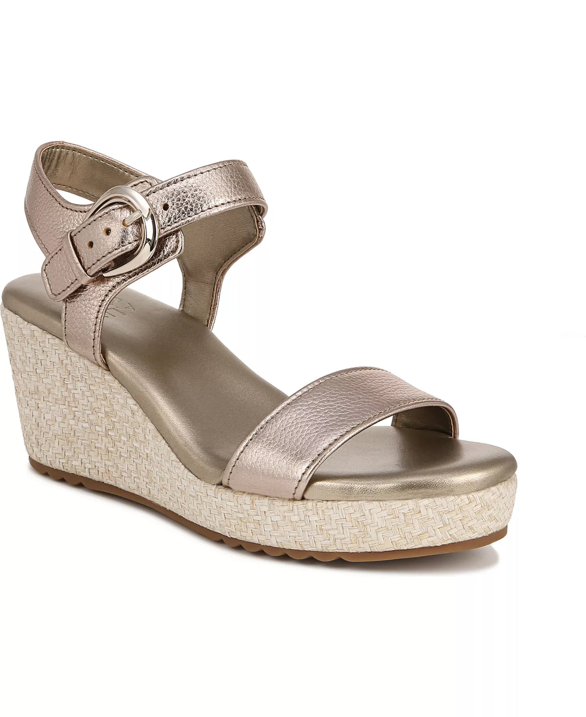 Naturalizer Women's Stella Open Round Toe Buckle Wedge Sandals