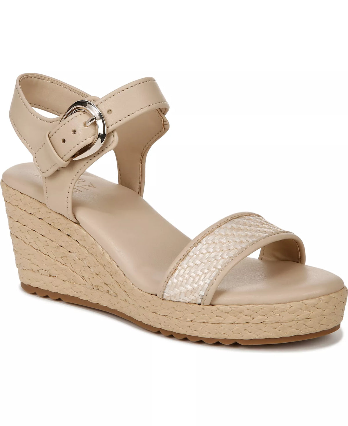 Naturalizer Women's Stella Open Round Toe Buckle Wedge Sandals