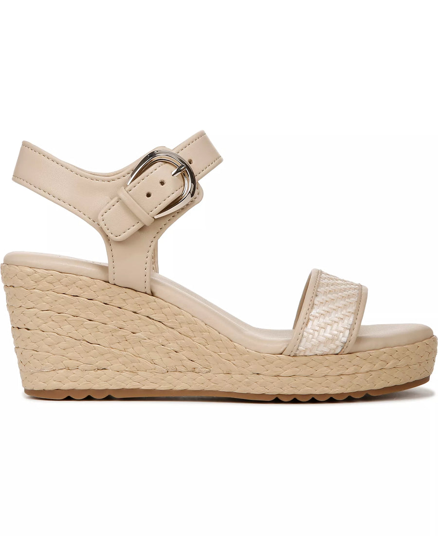 Naturalizer Women's Stella Open Round Toe Buckle Wedge Sandals
