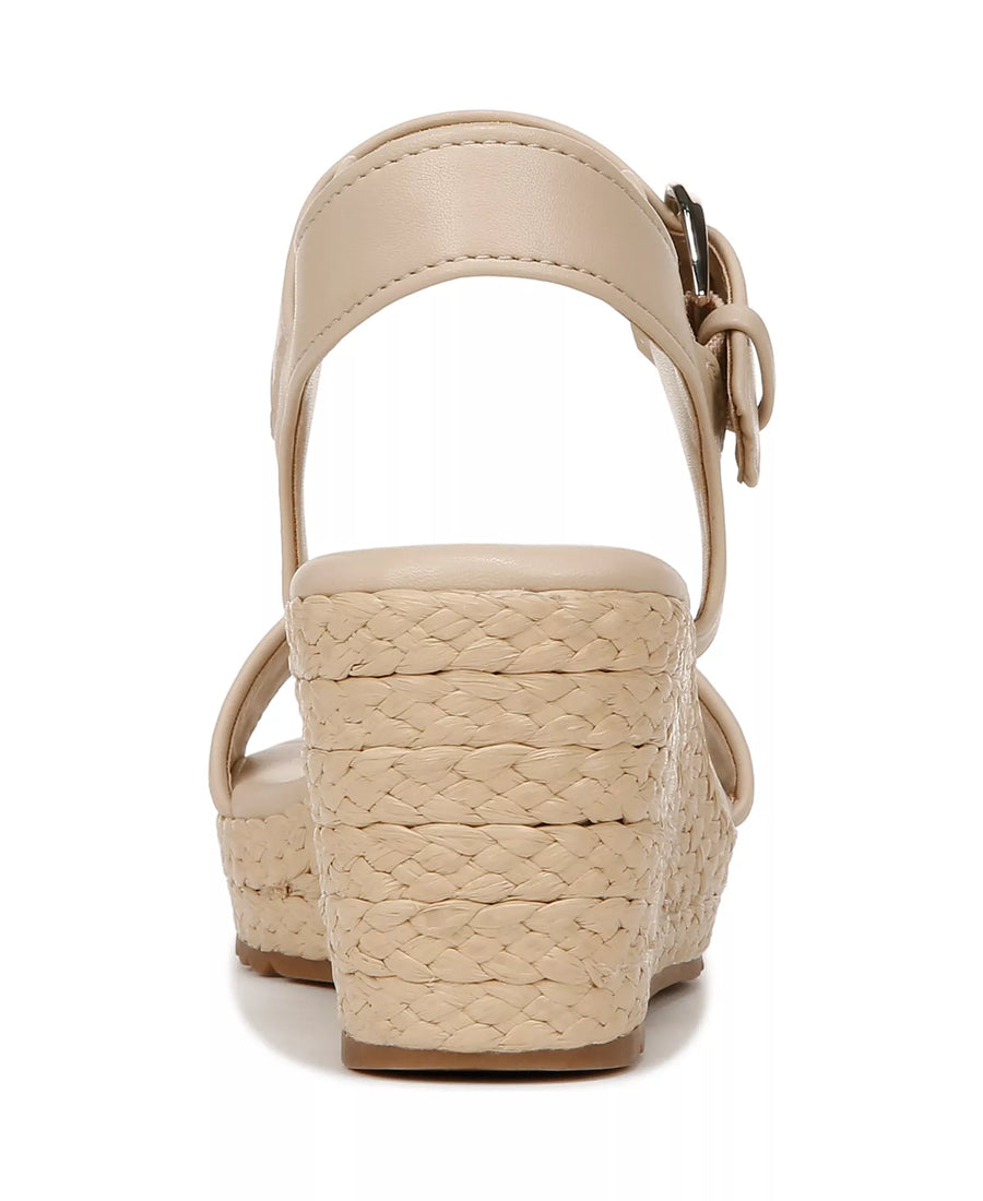 Naturalizer Women's Stella Open Round Toe Buckle Wedge Sandals