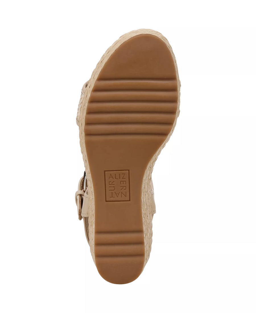 Naturalizer Women's Stella Open Round Toe Buckle Wedge Sandals