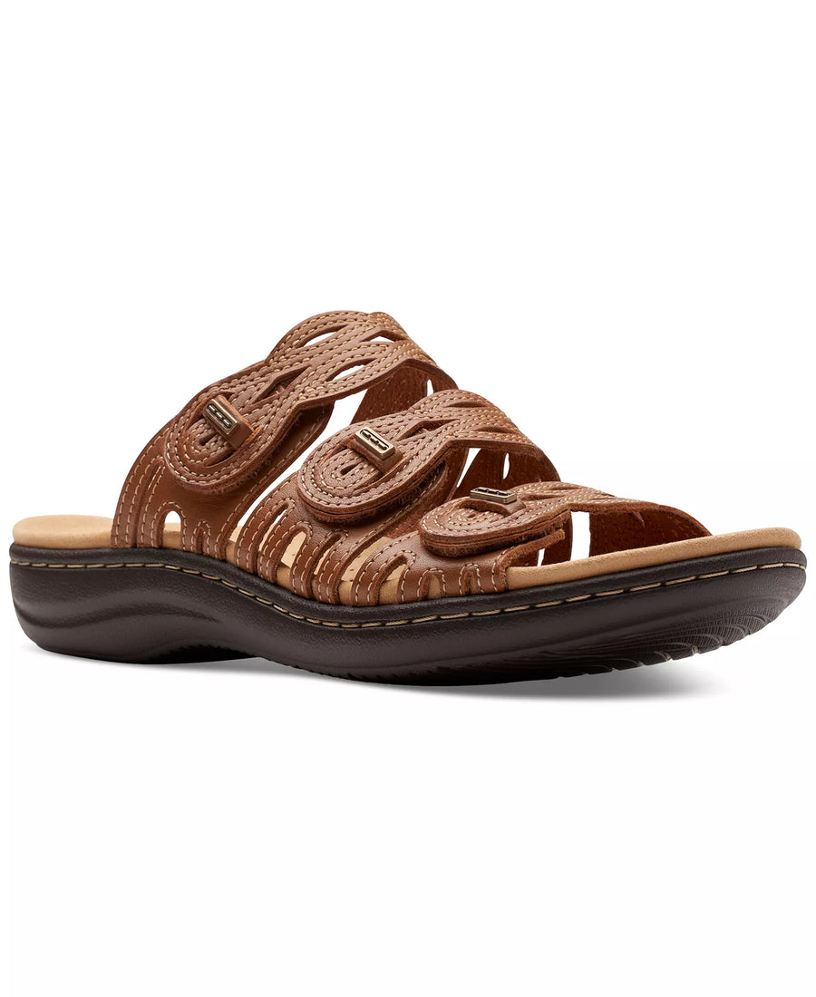Clarks Laurieann Ruby Scalloped Twist Strap Slide Sandals
